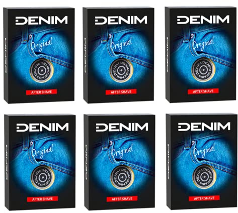 6x Denim After Shave Original Dopobarba Liquido Nach der Rasur Flüssiges Aftershave Rasierprodukte 100ml