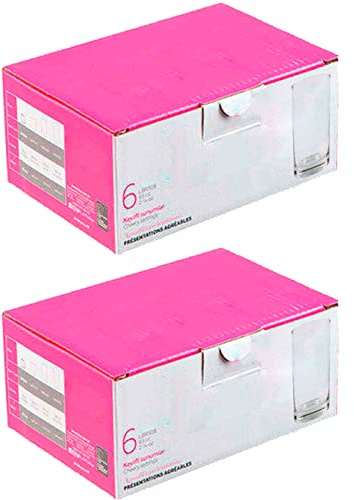 Acan Tradineur - Pack de 2 Cajas de 6 Vasos Modelo Liberty - 28 cl - Fabricado en Vidrio Resistente - Apto para lavavajillas - 12 Uds Totales