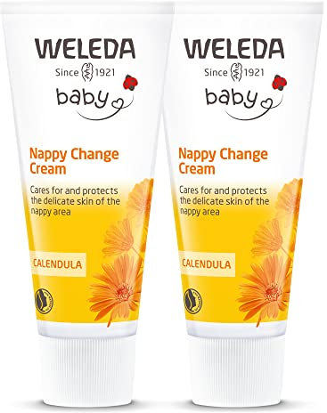 Weleda Nappy Cream with Calendula - 2 pack, Barrier Cream for Baby, Lanolin, Dermatologically Tested, Gentle Protection, 100% Certified Natural, 75 ml