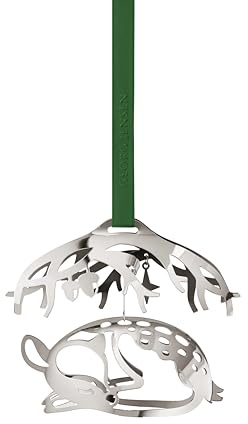 Georg Jensen 2023 Schlafender Hirsch Weihnachtsmobile mit Zwei Bändern - Feiertag Saisonal Hängende Dekoration - Entworfen von Sanne Lund Traberg