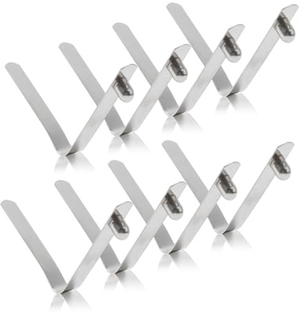 INCREWAY Zeltstangenklemmen, 8 Stück Kajak-Paddel-Feder-Schnellverschlüsse, rostfreie Stahl-Zeltstangen-Druckknopf-Federklemmen für Camping-Kajak-Paddel-Zeltstange, 6 mm Knopf + 42 mm lang