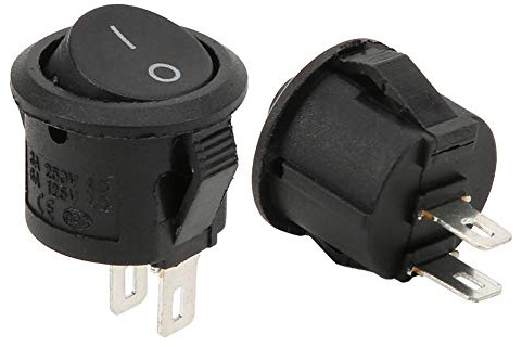 Yctze 20 Pièces Mini Interrupteur d'alimentation à Bascule Rond, 2 Broches 2 Positions KCD11, 16 Mm, Composants de Contrôle Industriel 15 A, pour Diverses Applications