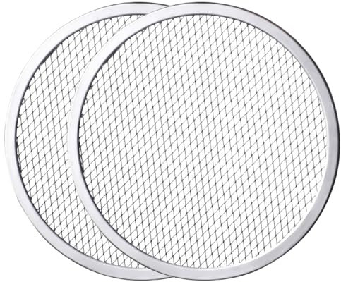 Lot De 2 Grilles à Pizza De 33 Cm Pour Four, Plaque à Pizza Ronde Avec Trous, Antiadhésive, Lisse, En Alliage D'aluminium De Qualité Alimentaire, Plateau à Pâte à Pizza Pour La Maison, Le Restaurant