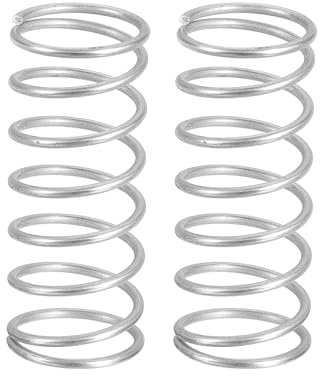 QUARKZMAN 2 st tryckfjädrar, tråddiameter 1,2 mm x OD 15 mm x längd 40 mm fjäder förlängning rostfritt stål 304 fjädrar tryck kulspetspenna för hushållsreparation, silver