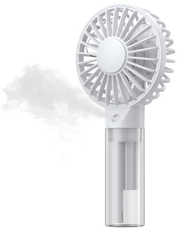 TOPK Tragbarer Handventilator, wiederaufladbar, batteriebetrieben, Wassersprühnebel, kleiner persönlicher Handventilator für Reisen, Heimbüro, Camping, Outdoor