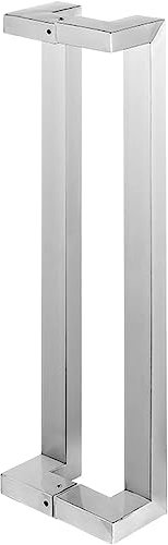Poignée de porte de grange en acier inoxydable de qualité commerciale, finition chromée polie miroir, poignées en verre, poignée de porte coulissante robuste