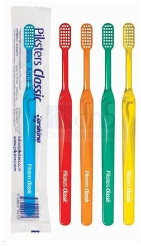 PIKSTERS 1 brosse à dents souple classique pour adulte, couleur envoyée au hasard