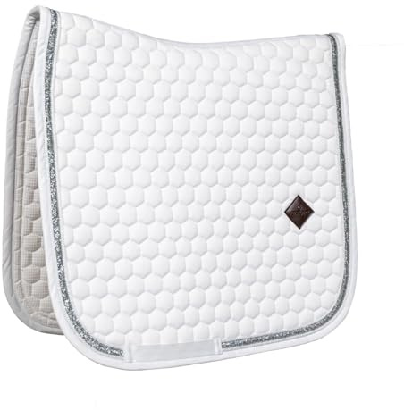 Kentucky - Schabracke Glitzer Band Dressur Weiss/Silber