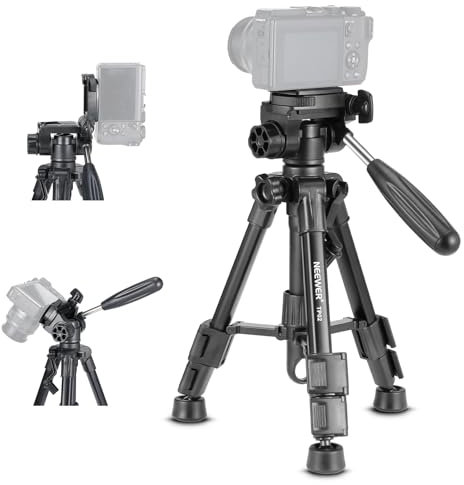 NEEWER Basic Mini trépied Bureau pour Appareil Photo avec tête panoramique et poignée à 3 Directions, Petit Support Perche à Selfie Portable en métal avec vis 1/4, Charge maximale 4.4lb/2kg, TP02