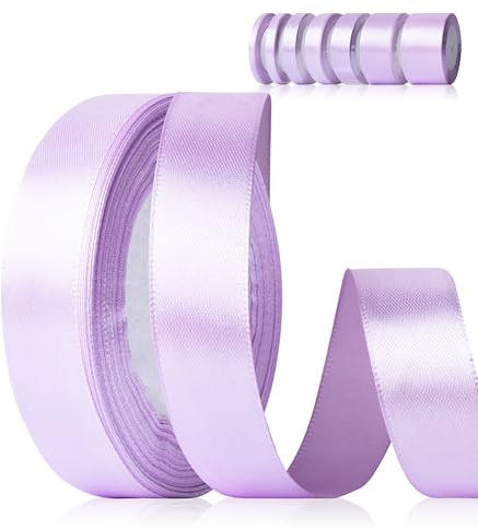Fyshird Satinband Lila 20mm x 22m Geschenkband Breit Schleifenband Hochzeit Polyester Bänder zum Basteln Dekoband Lila für Geschenkverpackung Geburtstag DIY