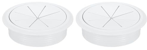 sourcing map Desk Grommet 80mm Desk Cable Hole Cover White 2 Pcs | 3.15in,Wire Hole Insert for Home Office Table Cabinet Cord Organizer