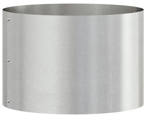 vidaXL Gartenblumentopf Silber 30 x 30 x 20 cm Edelstahl, Moderne Pflanzenständer, runder und stabiler Stahlhalter, minimalistisch für Garten, Terrasse oder Innenraum.
