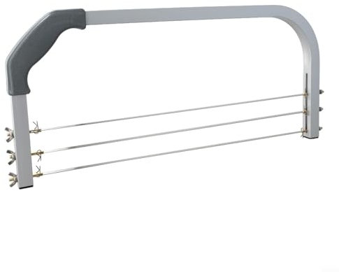 Volakebeing Affettatrice a strati per torte con 3 fili di taglio regolabili in alluminio professionale per torta orizzontale utensile da taglio confortevole maniglia per decorazione torta multistrato