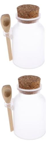 VALICLUD Lot De 2 Pots De Sel De Bain Récipient À Sel Avec Couvercle Récipient À Sel D'Epsom Avec Cuillère Pot À Sel Avec Couvercle Et Cuillère Récipient À Sel Avec Cuillère Pot À