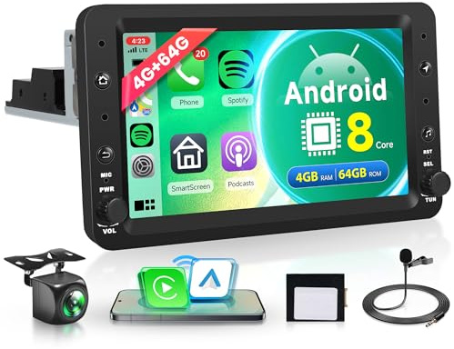 8 Core 4G+64G Wireless Carplay Android Autoradio für Alfa Romeo 159 2004-2011 Brera Spider Sportwagon 7 Zoll Autoradio Android Auto Navi GPS WiFi Mirror Link Bluetooth FM/RDS/DSP EQ/SWC Rückfahrkamera