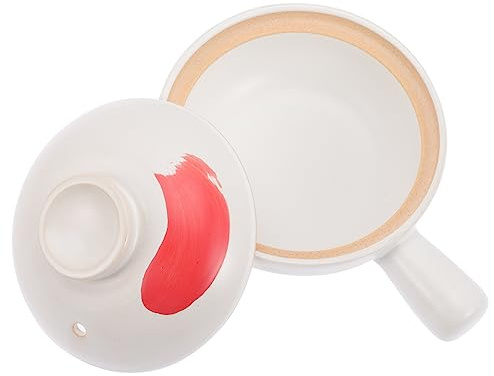 Gatuida Casseruola in Terracotta per Zuppa e Stufato con Pentola per Gas Materiale in Argilla Riscaldamento Uniforme e Conservazione del Calore Piccola