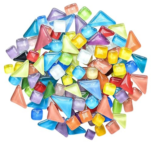 mumisuto 200g Carreaux De MosaïQue Tesselles En Verre, Mosaique Carrelage CarréS Mosaique Loisir Creatif Multicolores Verre Pour Loisirs CréAtifs, Pour Photos, Pots De Fleurs, Miroirs Et Artisanat