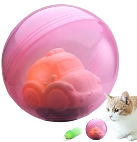 Interaktiv kattboll, uppladdningsbara kattbollar med ljus och musik | Smart spel för husdjur som leker jagar underhållning tristess lindring jakt interaktiv lek