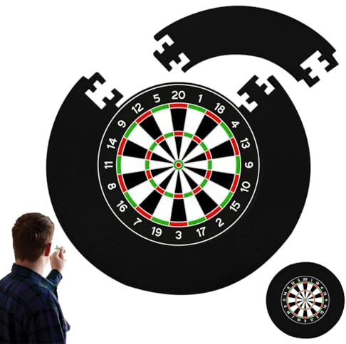 Lot de 5 anneaux de protection pour cible de fléchettes - Diamètre : 45 cm - Diamètre total : 72 cm - Protection murale (noir pour cible de fléchettes Ø 45 cm, diamètre total 72 cm)