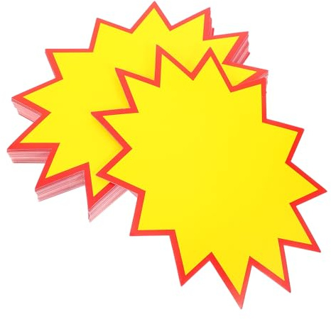 LOLIPPYY Etiquetas de Precios Explosivas para Supermercados y Tiendas, Papel Tamaño Grande 18x24,5 Cm, Paquete de 100 Unidades, Señalización de Ofertas y Carteles Minoristas Eficaces