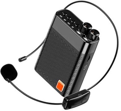 BINGNU Sprachverstärker, K7 UHF Wireless Megaphon Lehrer LED Display Reiseleiter Sprachverstärker Mikrofon Lautsprecher(Noir)