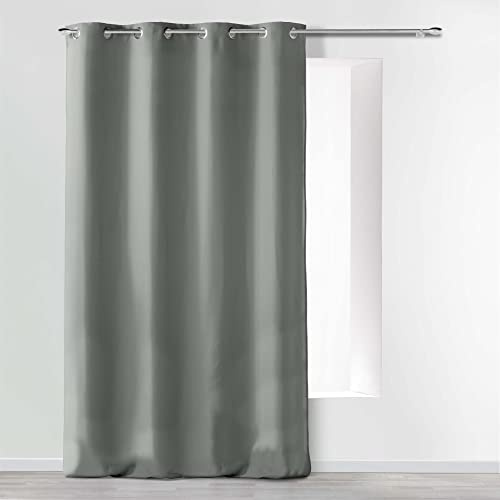 douceur d 'intérieur tenda a occhielli 140 x 280 cm microfibra unita, Poliestere, Grigio, 280 x 140 cm