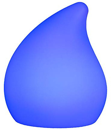 LED Tischlampe Tropfen 22 x 17 cm Akku Aufladbar Fernbedienung Farbwechsel Bunt, Nachttischlampe Nachtlicht Stimmungslicht Kabellos, PE-Kunststoff, Weiß