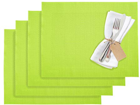 Westmark Tischsets/Platzsets, 4 Stück, 42 x 32 cm, Synthetik, Lime/Grün, Saleen Edition: Home