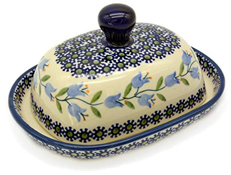 Bunzlauer Butterdose für 125 g (halbe Portion) Butter (Dekor Agnes)