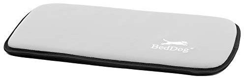 BedDog® Hundematte Polly - Komfortables Hundekissen, langlebige Haustier-Unterlage aus Kunstleder, Hundebett, S (50x30cm), LAMA, hellgrau