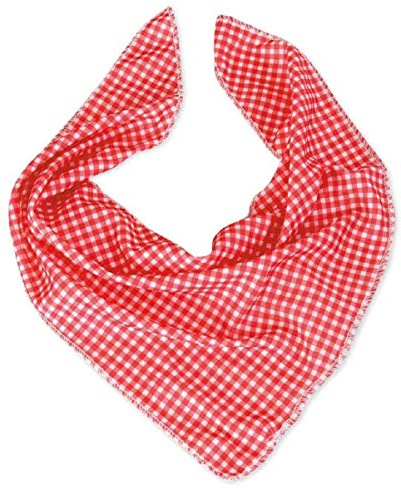 KarnevalsTeufel.de Foulard triangulaire cowboy - Rouge/blanc à carreaux