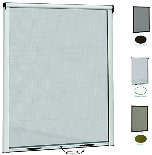 Zanzariere A Rullo Per Finestre Kit Zanzariera Scorrevole Verticale Riducibile E regolabile In Alluminio Verniciato Fai Da Te Istruzioni e Accessori Inclusi Bianco (140x170 Bianco Frizione)