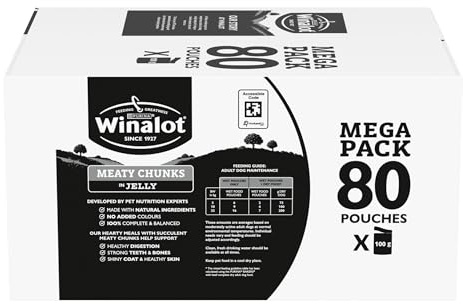 WINALOT Meaty Chunks Mixed in Jelly Wet Dog Food 80x100g
