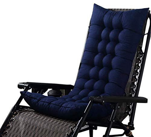LGYKMU Hochlehner Sitzauflagen Memory Baumwolle Stuhlauflage Auflage Mit Dicker Comfort Polsterung Geeignet Für Klappsessel Liegestuhl Für Gartenmöbel,Blau
