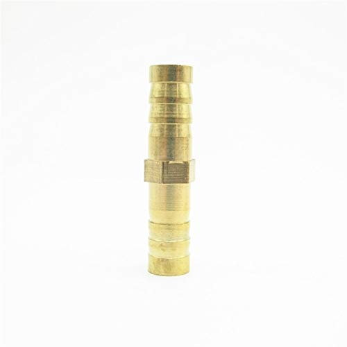 Luiho-Brass Gerade 2-Wege-Messing Barbed Rohrfitting-Koppler-Stecker-Adapter, 4mm 5mm 6mm 8mm 10mm 12mm 14mm 16mm 19mm 25mm Schlauchkupplung stark und robust (Color : 8mm OD Length 46mm)