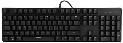 VBESTLIFE Mechanische Blue Switch Gaming-Tastatur, 104 Tasten RGB E-Sport-Tastatur mit Hintergrundbeleuchtung für Desktop/Laptop(schwarz)