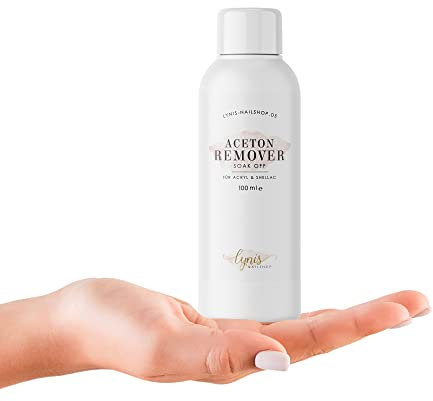 Aceton Remover 100ml für Acryl & Gelpolish, Entferner für, Gellack & Acrylmodellagen, Aufweichen & sanftes Ablösen ohne Abfeilen, FürRemover Folien & Soak Off Schalen, Lynis-Nailshop.de