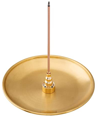 3-in-1-Räucherstäbchenhalter Räucherstäbchen Halter mit 5,51-Zoll-Eschenfänger aus legierter Asche mit Räucherstäbchenhalter aus Messing für Räucherstäbchen, ideal für die Inneneinrichtung