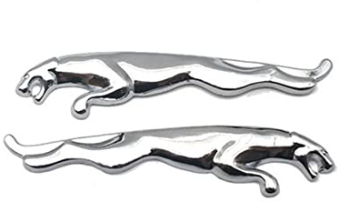 YINYANG swaiwai Pair Carry STOYLING MÉTAL Leopard Logo Logo Emblem CÔTÉ DE BORDES ACTIVER Sticker Auto Badge Decal Fit for Jaguar Xf xj xk xk XJR xfr xjs xjl (Color : Silver)