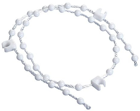 Yurosiay 50m Weiß Vertikal Rollokette Senkrechte Untere Kette Jalousie Endloskette Perlenkette Jalousien Kunststoff Rollo Kette Verlängerung Kette Blind Rollokette Ersatz für Shutter Roman Shade