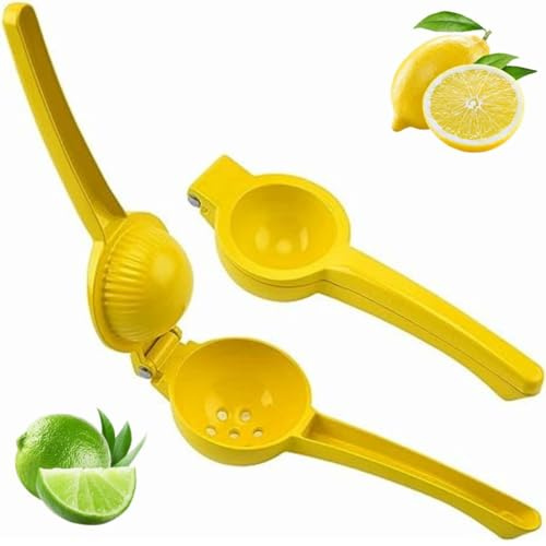 AHASON'S Extra Thick Aluminium | Lemon Squeezer Lime Juicer Squeezer | Durable Aluminium Squeezer Press ||Manual Juice Squeezer for Orange | ideal for Lemonade Cocktails Bars (Yellow)