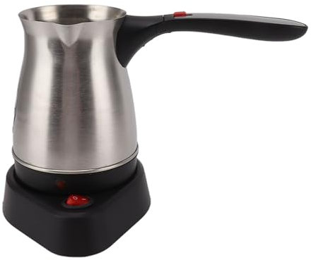 Atyhao Caffettiera Turca 600W, Caffettiera Elettrica con Doppiodi Protezione Maniglia Pieghevole per la Preparazione del caffè