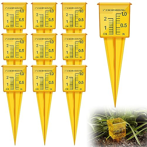 Tshiwort 10 pluviometri da 3,8 cm, riutilizzabili, con bocca larga, strumento di misurazione dell'acqua per giardino, prato, cortile