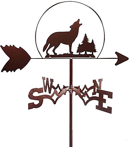 Wetterfahne aus Edelstahl mit Tiermotiv, kreative Metall-Wetterfahne für Garten, Terrasse, Dekoration, Retro, langlebige Messwerkzeuge