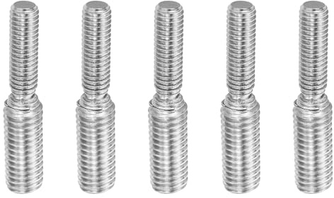 PATIKIL M6*M8*40 Doppelt-Endgewindebolzen, 5er Pack 304 Edelstahl Stangenbolzen Gewinde Reduzieradapter für Möbelbeschläge, 41mm lang
