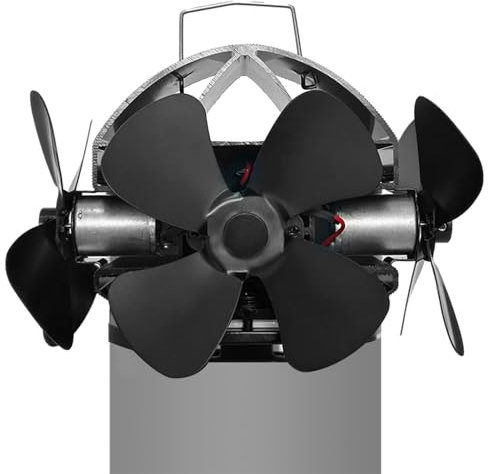 Ventola per stufa alimentata a calore, 50 ° 400 gradi, ventola per stufa a legna, ventola per caminetto, migliora l'aria calda, dispositivo di isolamento termico bimetallico alimentato dal calore