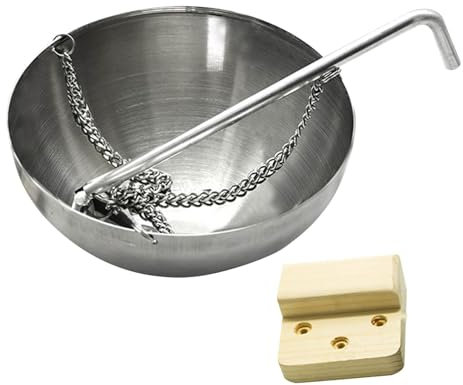 Raxove Saunaöl-Aromatherapie-Tasse, 12 cm x 6,5 cm, Saunaschüssel, Edelstahl, Duftdiffusor, Ölbecher mit Kette und Spa-Raum und Massagezentrum-Zubehör, an der Wand montiert