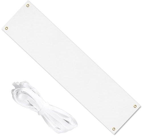 Bannières Blanche 300 x 50 cm Banderole Personnalisée avec Corde de Suspension de 6 m, Grandes Bannières Vierges Polyester Banniere Personnalisée Bannière Blanche pour Peinture Bannière Vierge à Peind