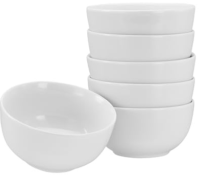 Creatable, 21930, Serie Luna Weiss, 6-teiliges Geschirrset für 6 Personen, Müslischalen Set aus Porzellan, spülmaschinen- und mikrowellengeeignet, Qualitätsproduktion