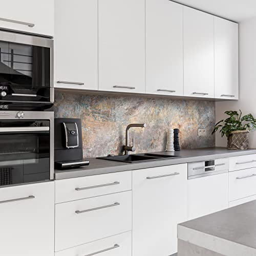 dedeco köksbakvägg motiv: rost V2, 5 mm hårdskum, plastplatta PVC som stänkskydd, kakelspegel för fastsättning, väggskydd, vattentät, matt UV-lack, alla underlag, 220 x 60 cm